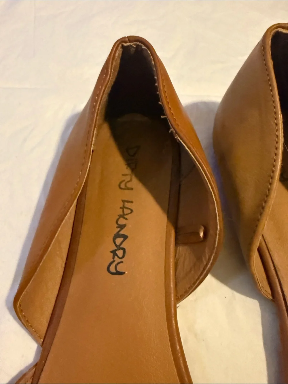 Nine West Cognac Woven Pointed D'Orsay Flats